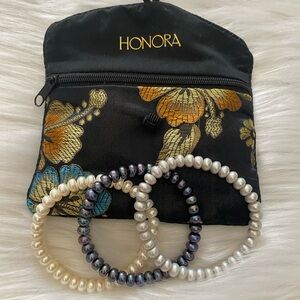 Honora Pearl Bracelet Set with Floral Pouch